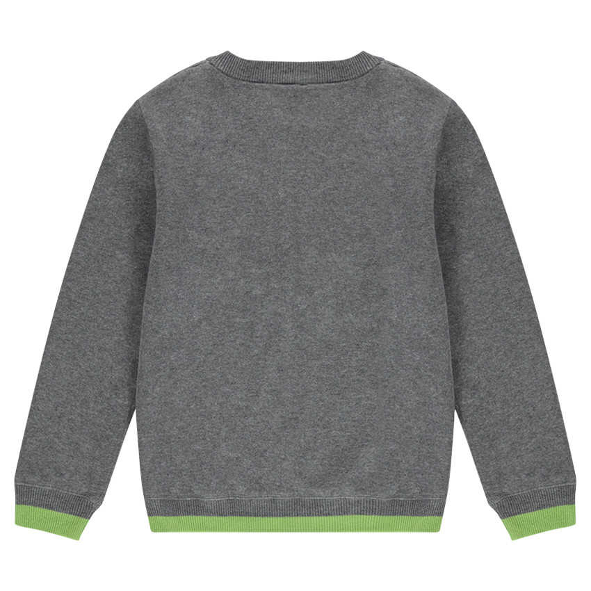 Παιδικά - Πλεκτό σε γκρι μελανζέ με τυπωμένο μήνυμα μπροστά 