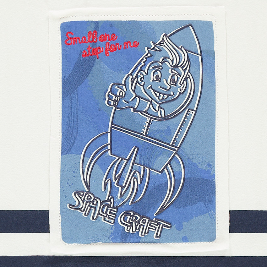 Κοντομάνικη ζέρσεϊ μπλούζα με στάμπα πύραυλο 