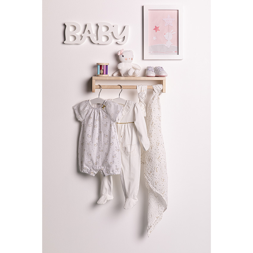 Σετ από 3 πάνες σε πουά από οργανικό βαμβάκι ,με κύκνους 