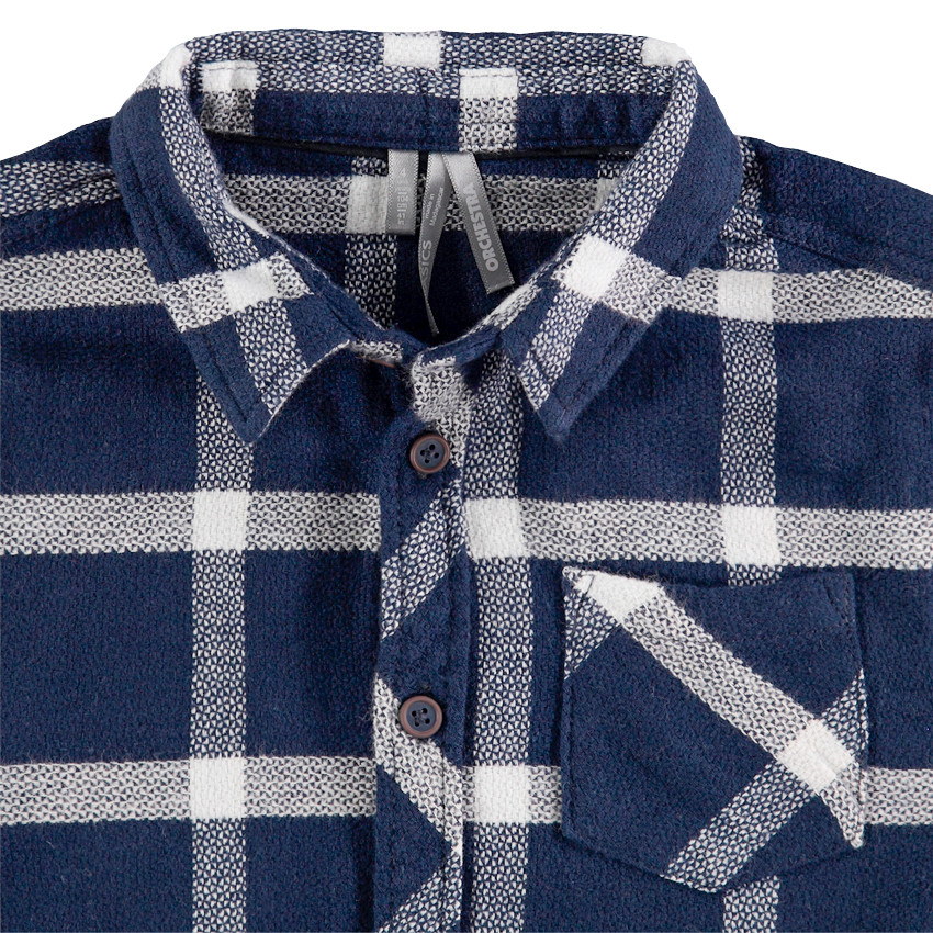 Παιδικά - Μακρυμάνικο πουκάμισο από φανέλα καρό με τσέπη 