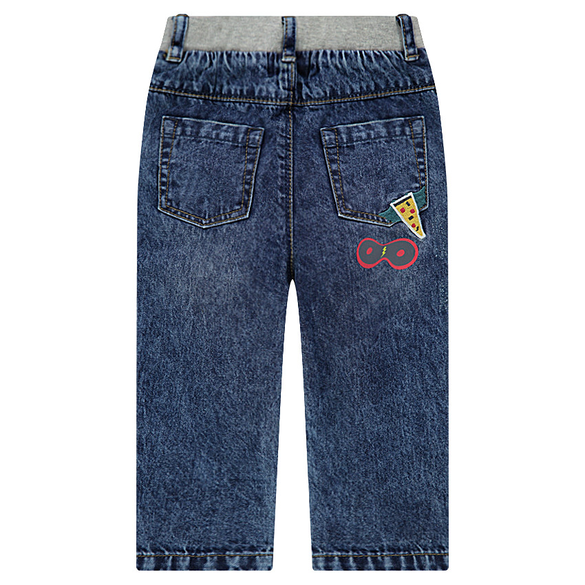 Τζιν με ξεβαμμένη όψη, σήματα και λάστιχο στη μέση 