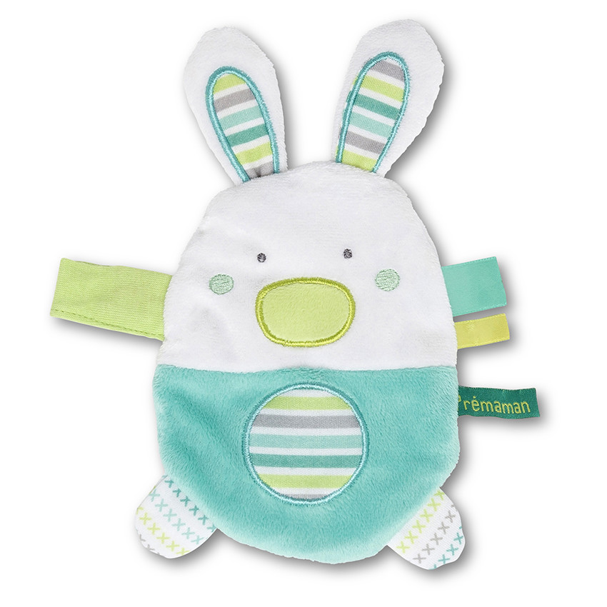 Doudou forme lapin en velours  