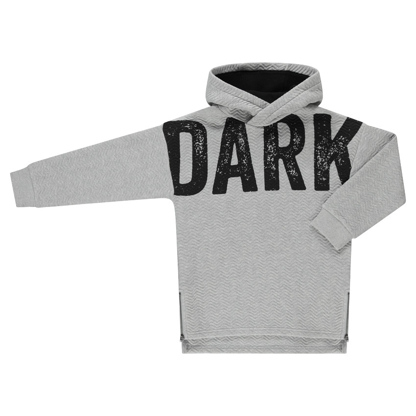 Παιδικά - Φούτερ με κουκούλα από φαντεζί φανέλα με τυπωμένο κείμενο 