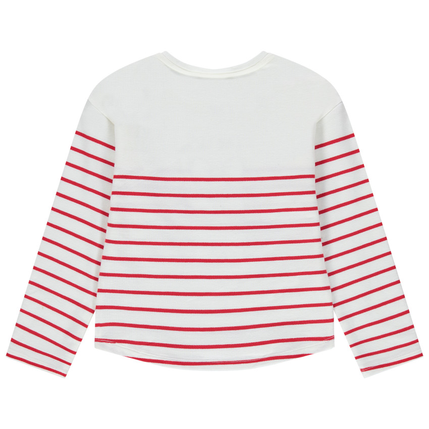 Marinière en molleton léger à broderies  
