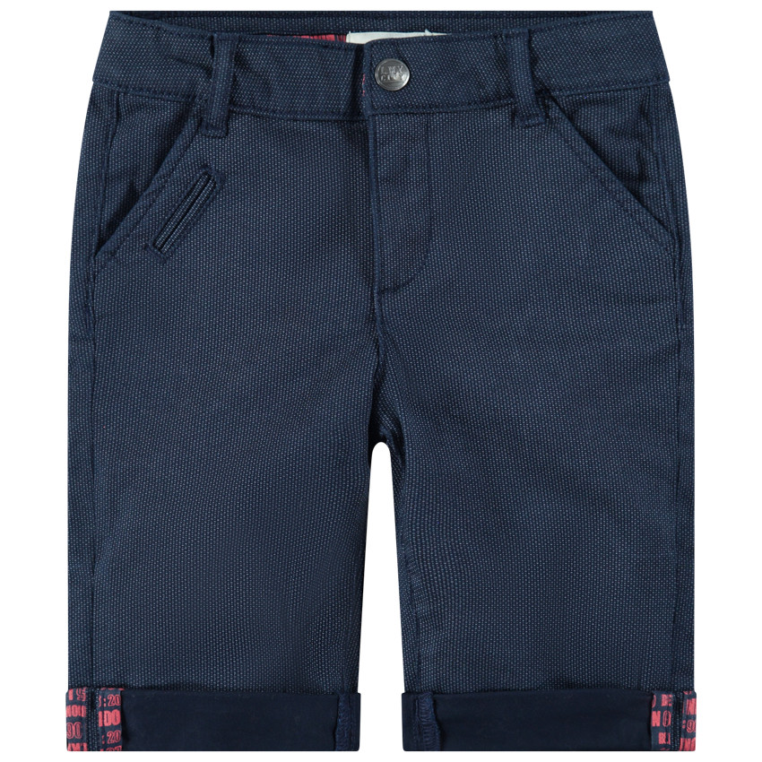 Βαμβακερή φαντεζί βερμούδα με λοξές τσέπες 