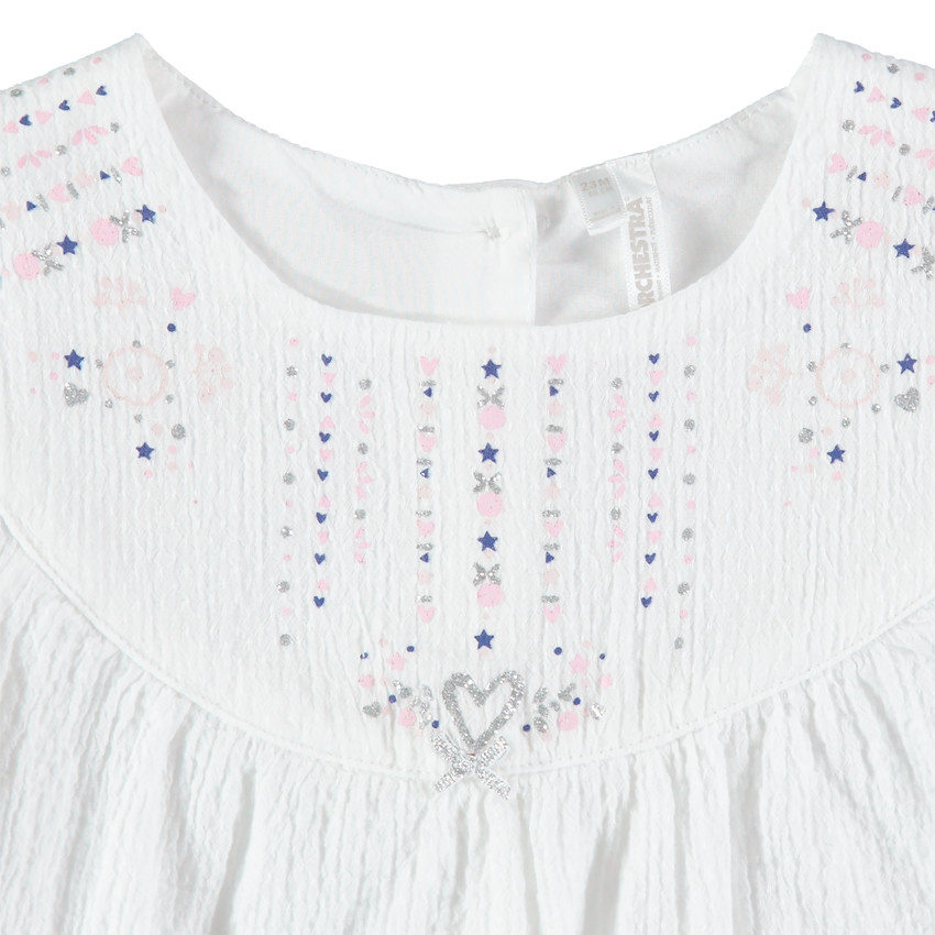 Μακρυμάνικη τουνίκ με φαντεζί μεταλλιζέ μοτίβα 