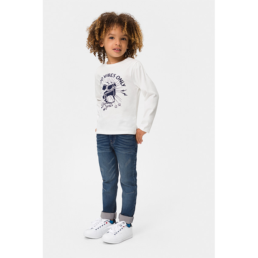 Παιδικά - Τζιν από φανέλα με φθαρμένη όψη 