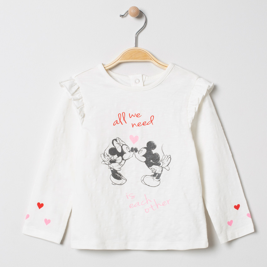 T-shirt manches longues print Mickey et Minnie Disney 