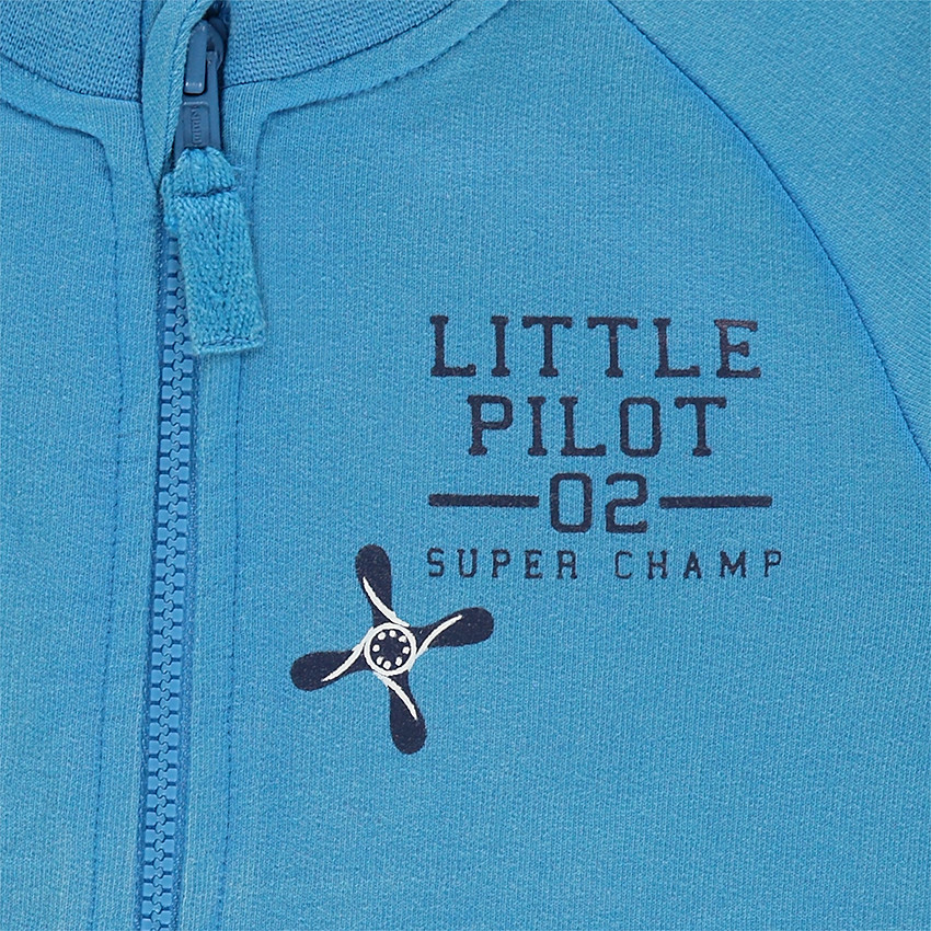 Φανελέναι ζακέτα με φερμουάρ, μπαλώματα και κεντημένα σήματα 