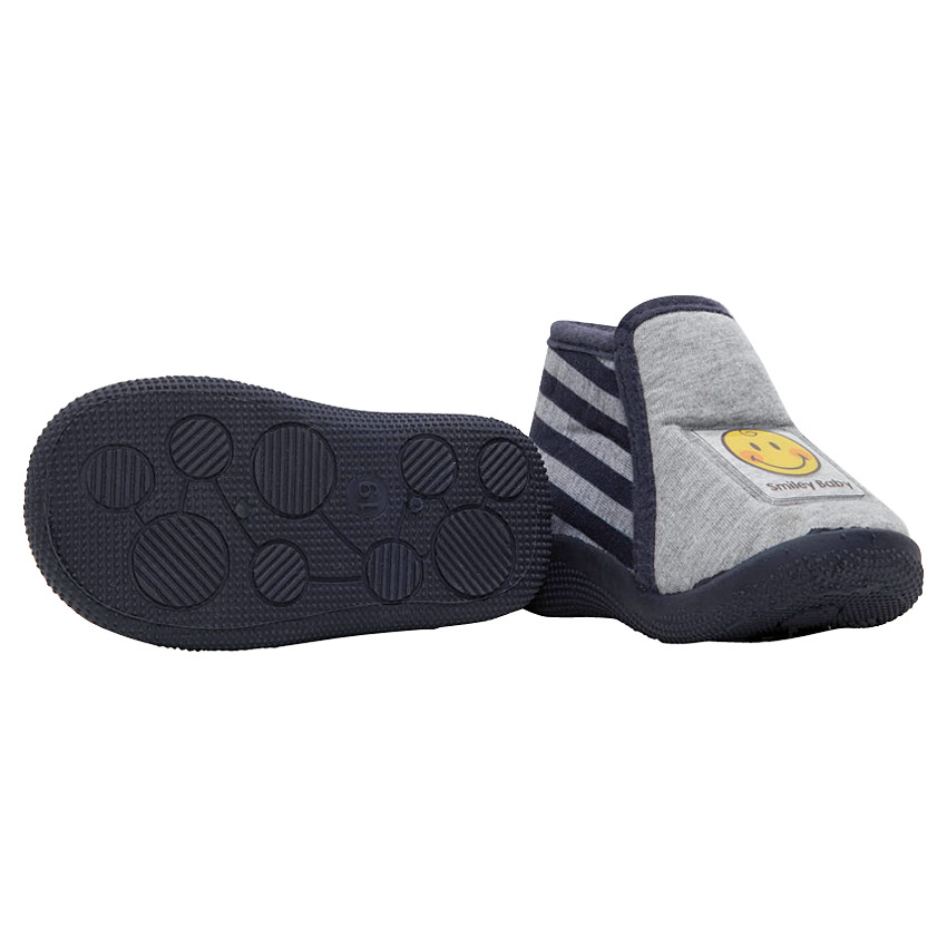 Ψηλά παντοφλάκια με αυτοκόλλητο βέλκρο και σήμα Smiley 