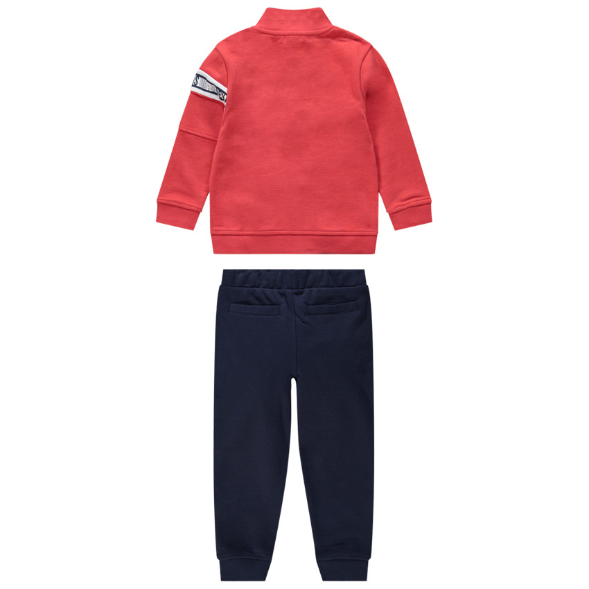 Δίχρωμη φανελένια φόρμα με ζακέτα και παντελόνι 