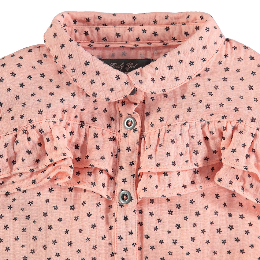 Μακρυμάνικο πουκάμισο με μοτίβο αστέρια και βολάν 