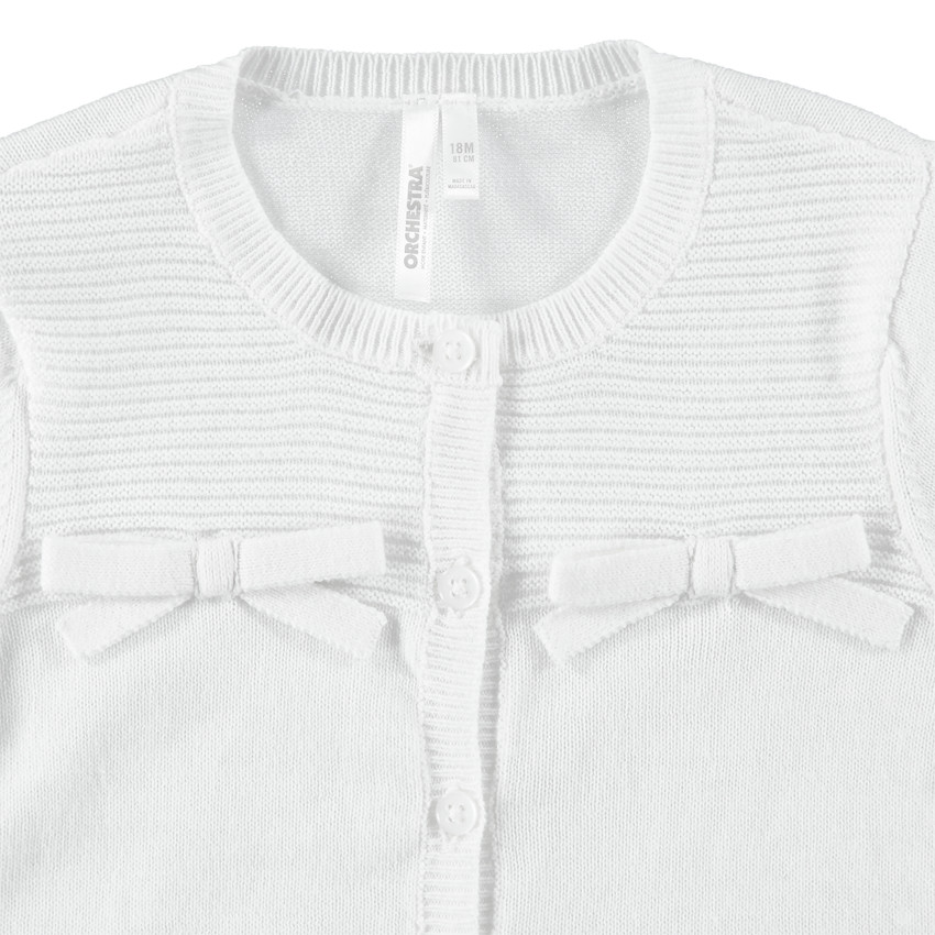 Πλεκτή ζακέτα με πλακέ ασορτί φιόγκους 