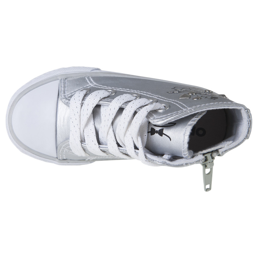 Baskets montantes à zip et lacets avec prints et rivets du 24 au 27 