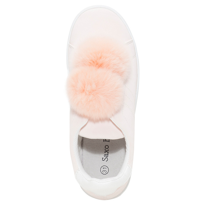 Ροζ αθλητικά με διακοσμητικά πον πον αφαιρούμενα σε νούμερα 24 έως 27 