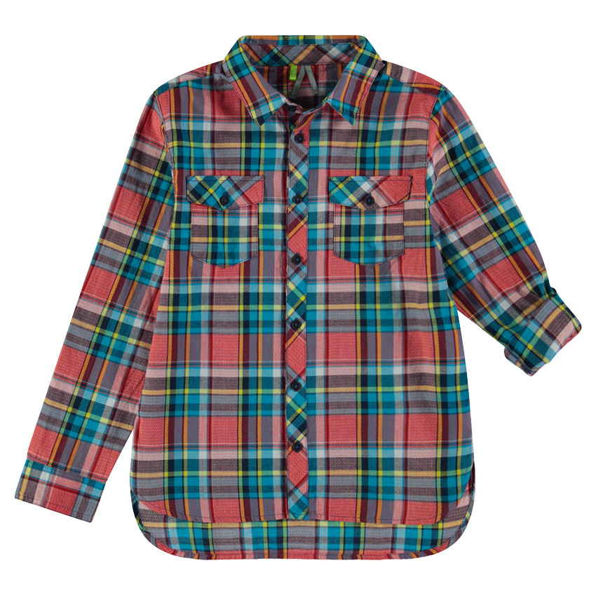 Παιδικά - Μακρυμάνικο πουκάμισο με καρό και τσέπες 