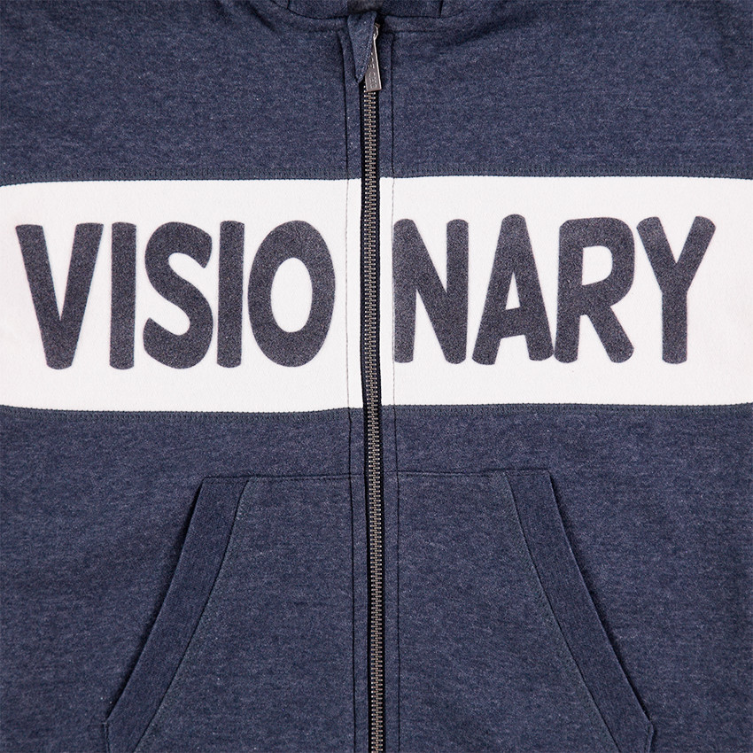 Παιδικά - Φανελένια ζακέτα με φερμουάρ και λωρίδα σε αντίθεση 