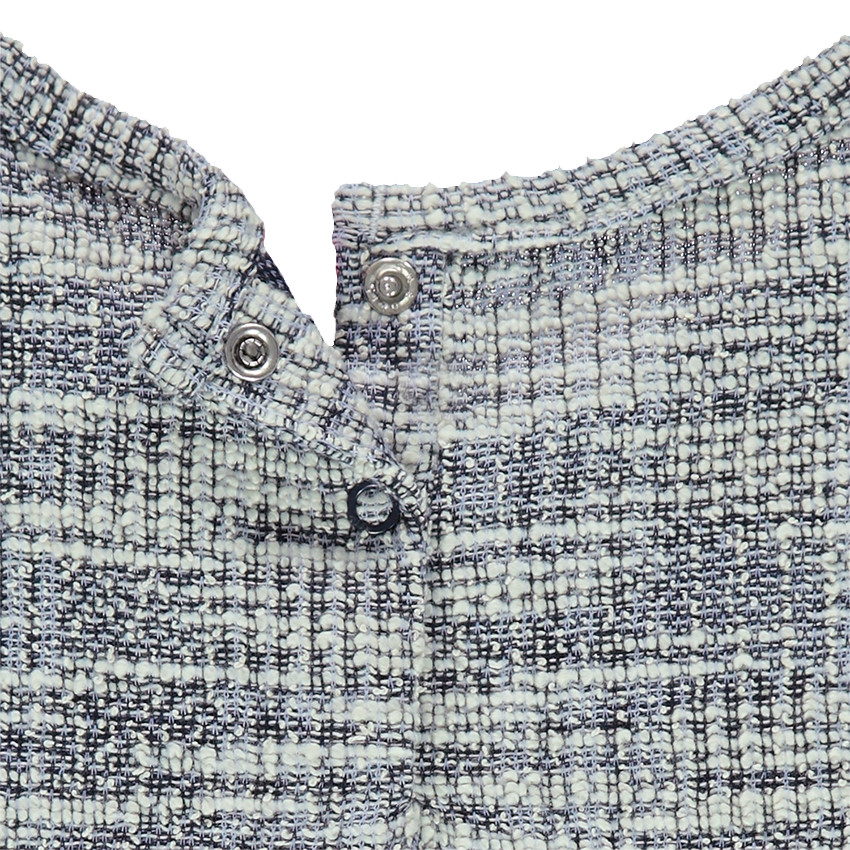 Κοντομάνικο φόρεμα από δύο υλικά 