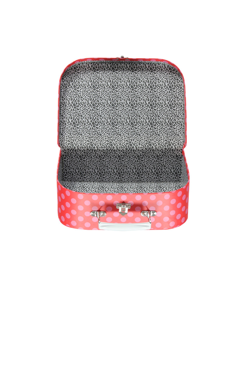 Valisette en carton rouge à pois  