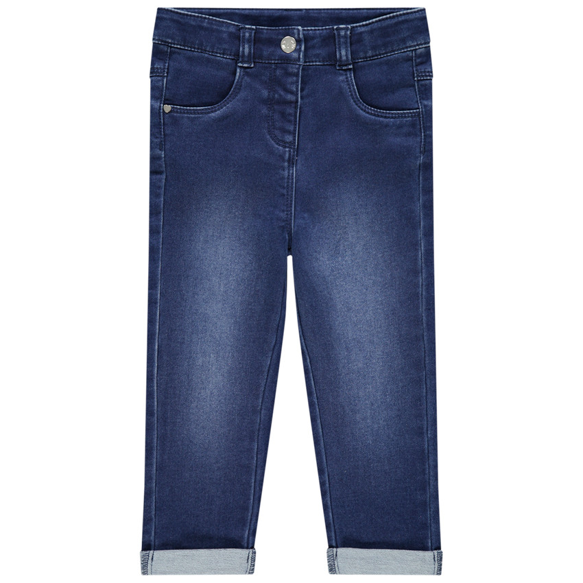 Jean effet used à poches forme chat 