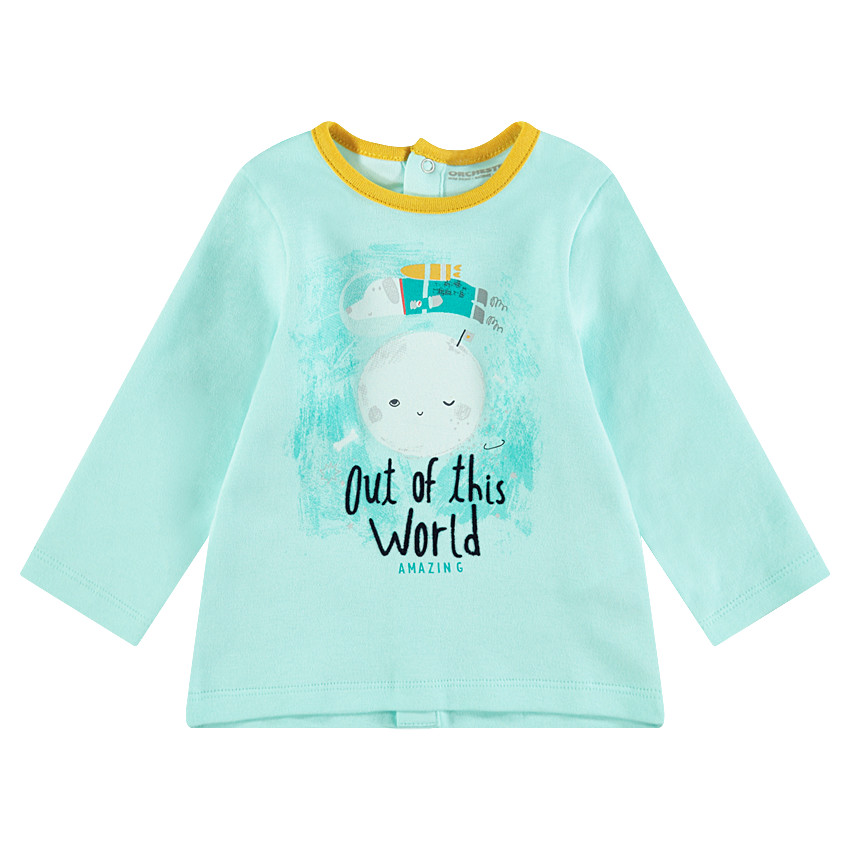 Μακρυμάνικη μπλόυζα ζέρσεϊ με τυπωμένες φιγούρες 