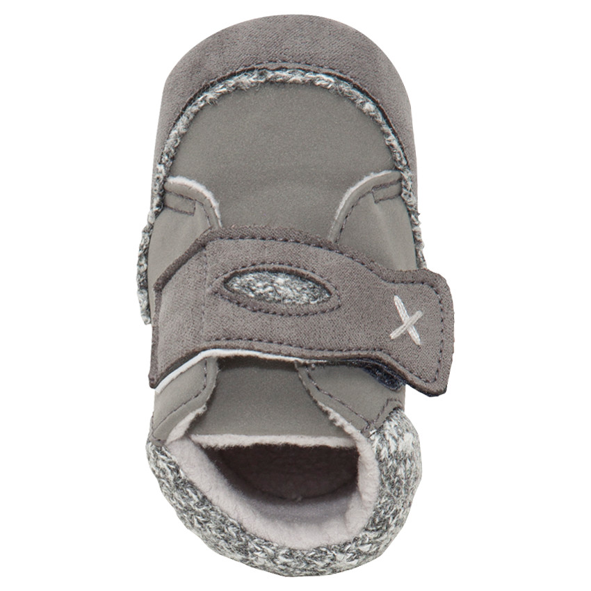 Μαλακά μποτάκια με αυτοκόλλητο velcro με συνθετική γούνα 