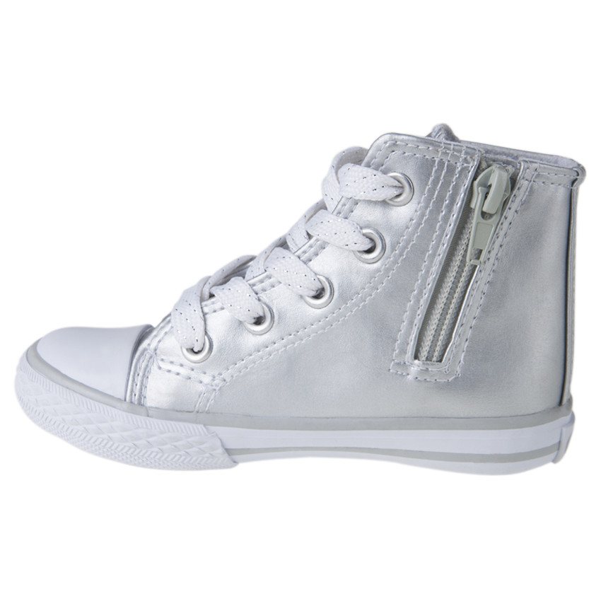 Baskets montantes à zip et lacets avec prints et rivets du 24 au 27 