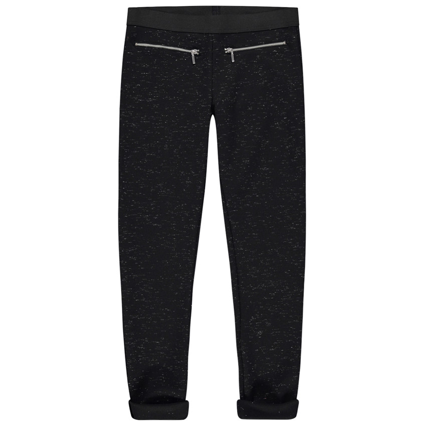 Κολάν μελανζέ με γυαλιστερό νήμα και φερμουάρ 