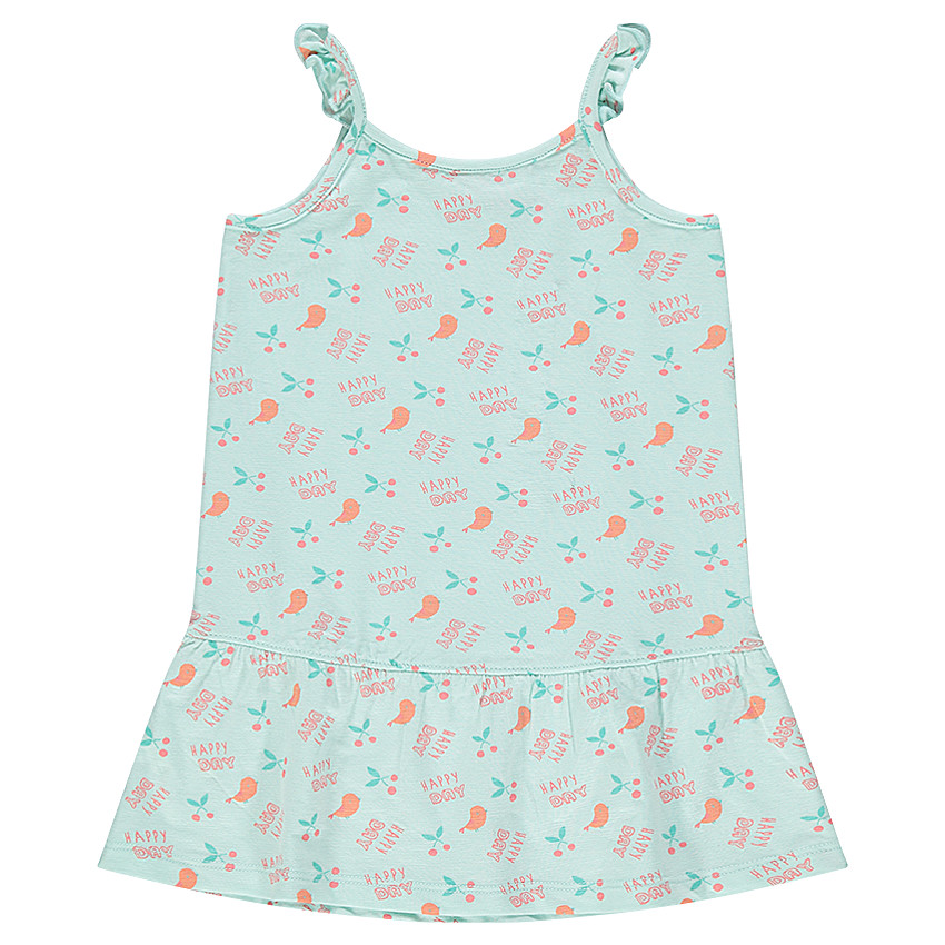 Robe fantaisie en jersey slub à volants 