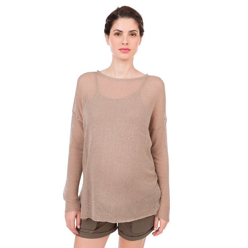 Μπλούζα εγκυμοσύνης 2 σε 1 με φαντεζί αραχνοΰφαντη πλέξη 