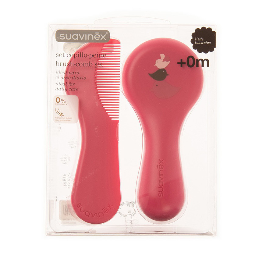 Βρεφική Βούρτσα & Χτένα Ροζ 