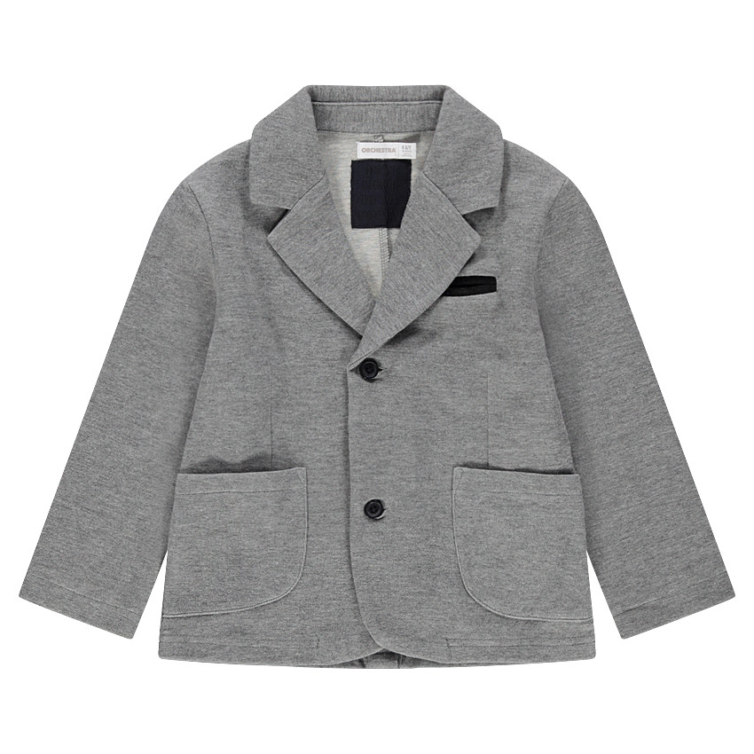 Μπλέιζερ από μελανζέ ζέρσεϊ με βελούδινες λεπτομέρειες 