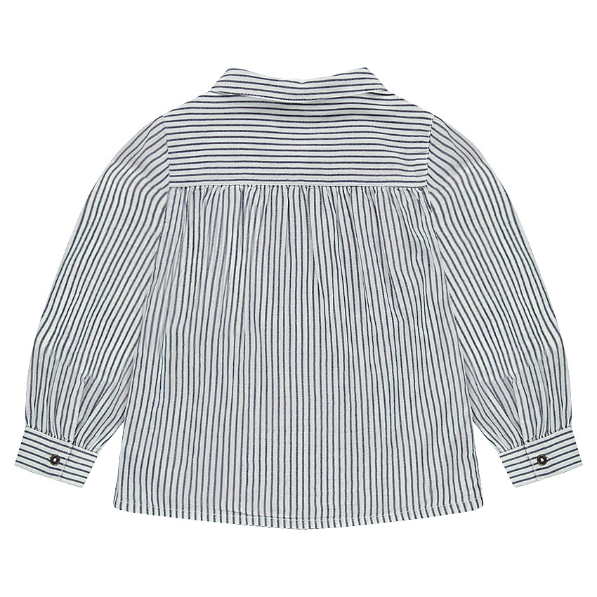 Μακρυμάνικο πουκάμισο με λεπτές ρίγες και κεντήματα 