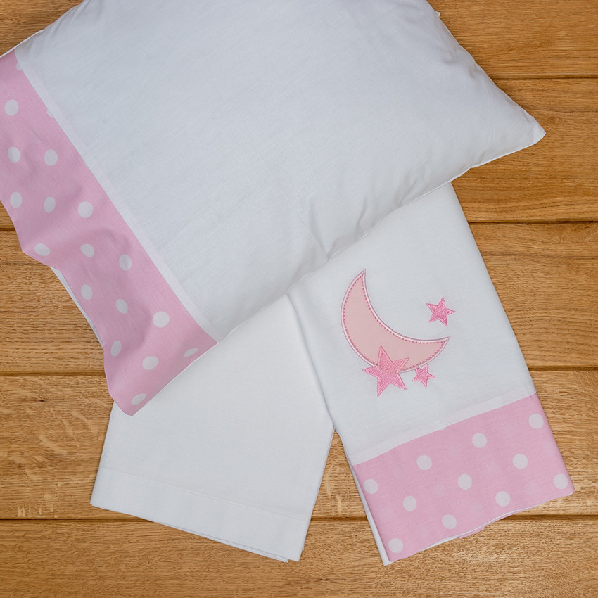  Σετ σεντόνια καλαθούνας-λίκνου 3τμχ carousel ροζ  