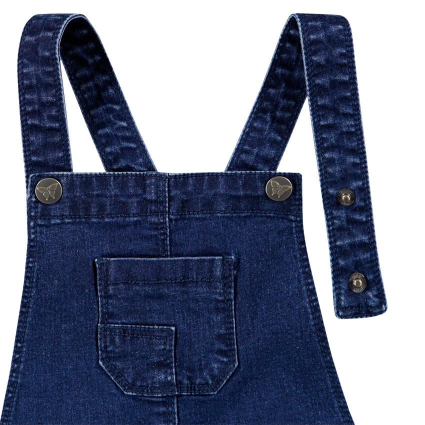 Κοντή τζιν σαλοπέτα με used όψη και κεντημένες πεταλούδες 