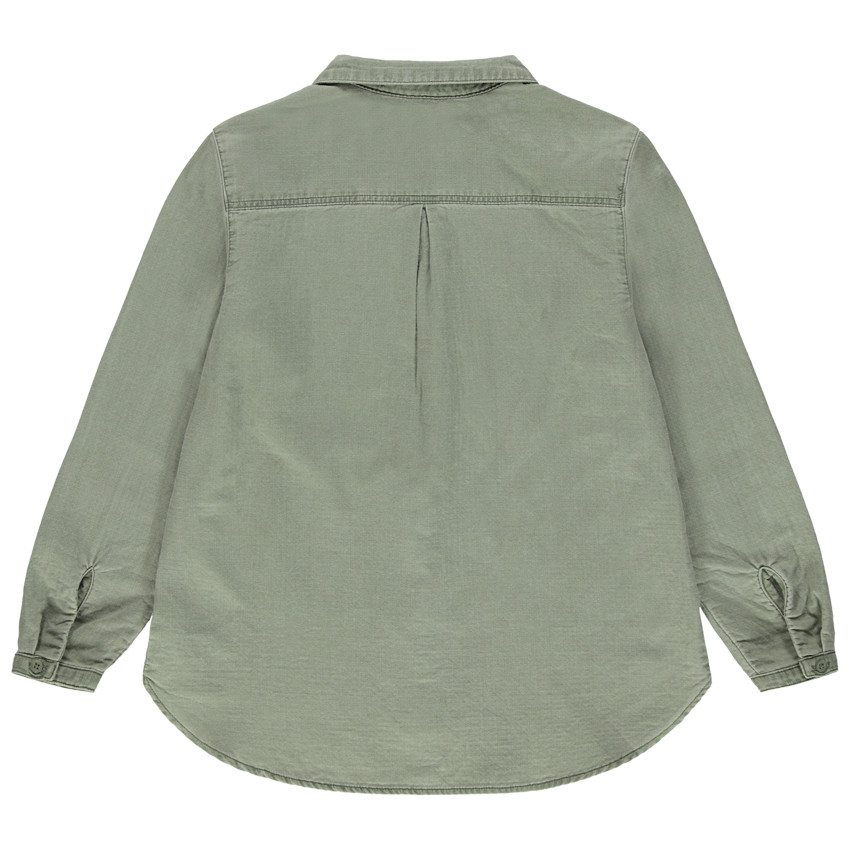 Μακρυμάνικο πουκάμισο με τσέπη και κεντημένα μάτια 