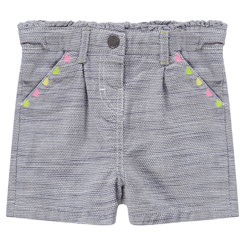 Σορτς βαμβακερό με χρωματιστά κεντημένα μοτίβα 