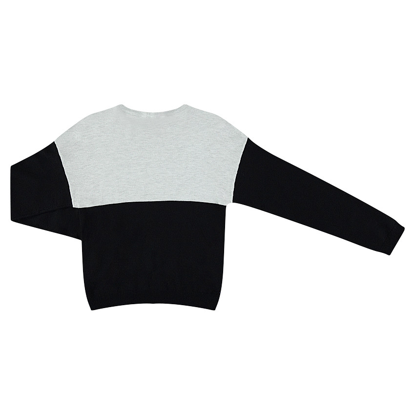 Παιδικά - Πλεκτό πουλόβερ σε άνετη γραμμή με διακοσμητικό μοτίβο 