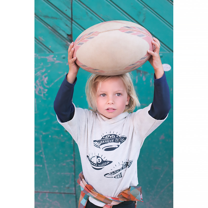 Μακρυμάνικη μπλούζα 2 σε 1 με κουκούλα και στάμπα ιπτάμενους δίσκους 