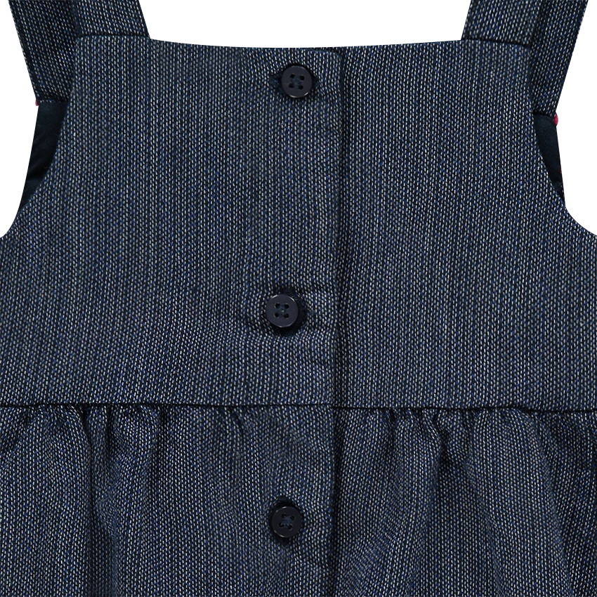 Βαμβακερό φόρεμα με κεντήματα και χρωματιστές φουντίτσες 