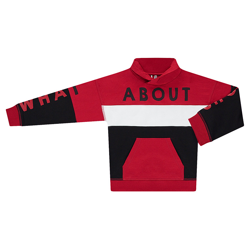 Παιδικά - Τρίχρωμο φούτερ από φανέλα με τυπωμένες φράσεις 