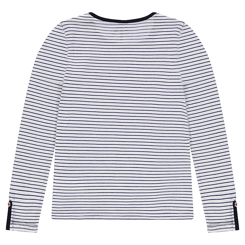 Παιδικά - Μακρυμάνικη μπλούζα με πατιλέτα και κουμπιά στη λαιμόκοψη 