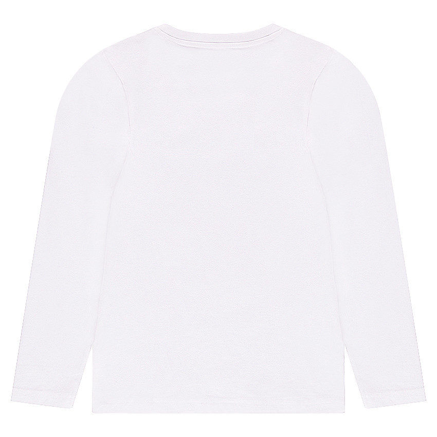 Μακρυμάνικη μπλούζα από μονόχρωμο ζέρσεϊ με διακοσμητική στάμπα 