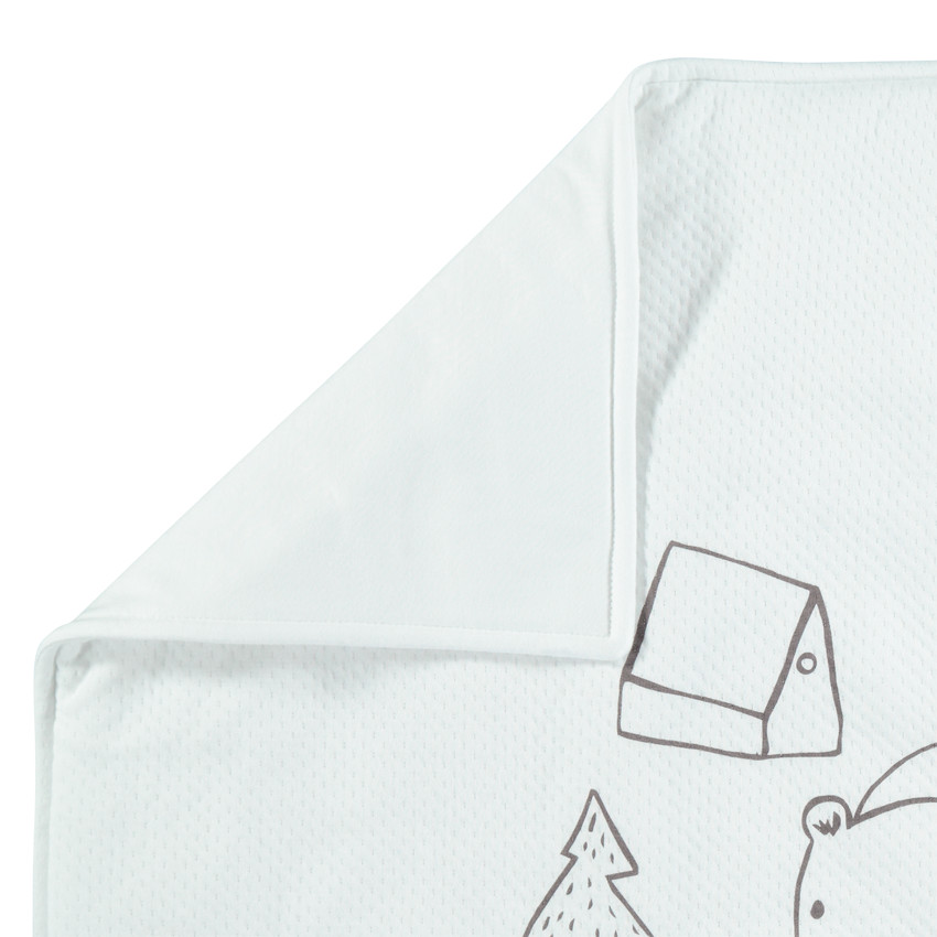 Couverture en jersey avec animaux de la fôret - 80x80cm 