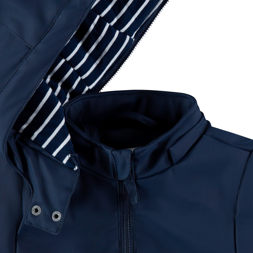 Αδιάβροχο παρκά με ζέρσεϊ ριγέ επένδυση 