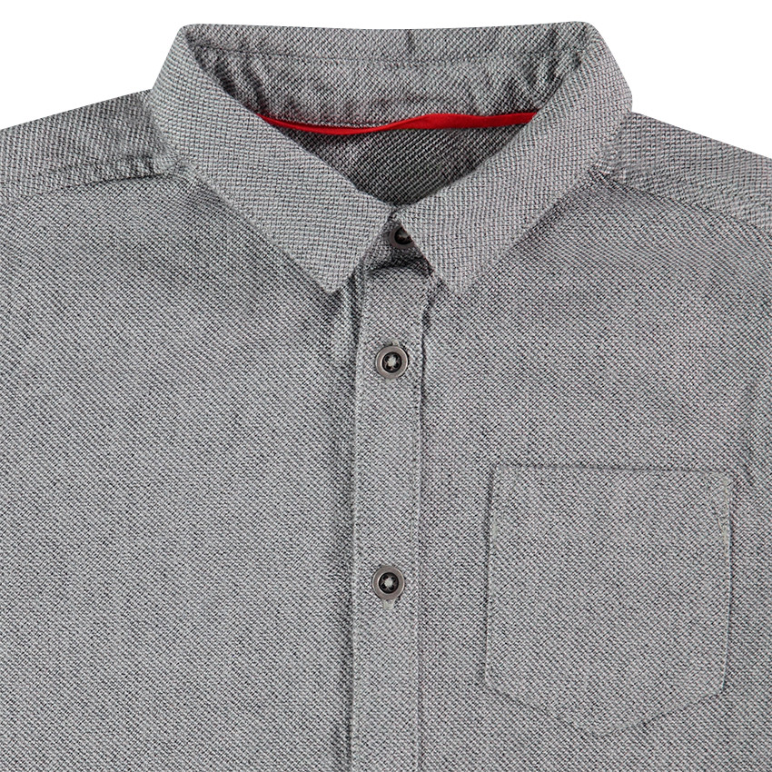 Βαμβακερό πικέ πουκάμισο με μακριά μανίκια και τσέπη 