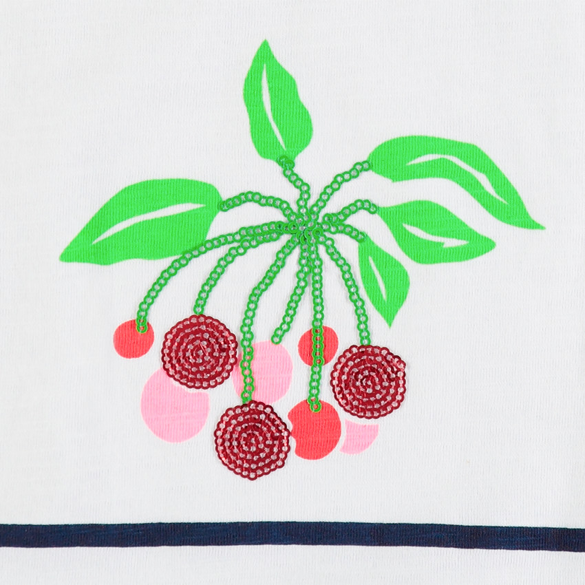 T-shirt manches courtes à rayures et motif en sequins 