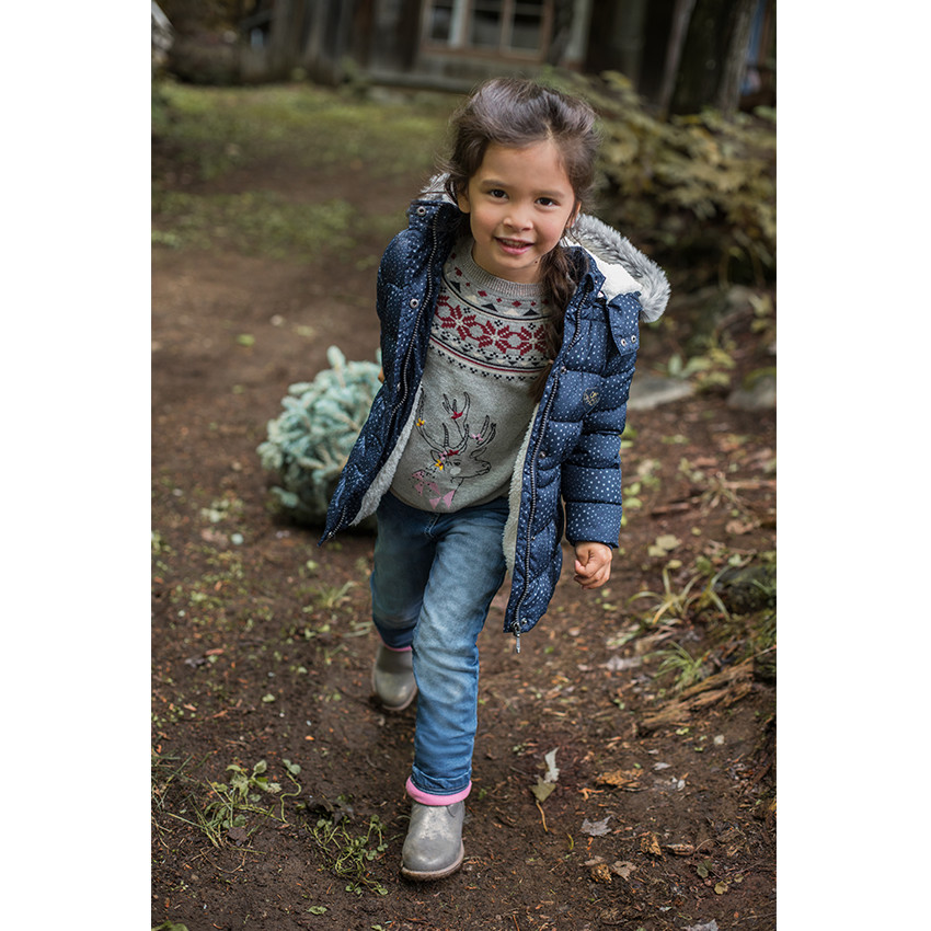 Παιδικά - Πλεκτό με ζακάρ μοτίβο και κεντημένο ελάφι 