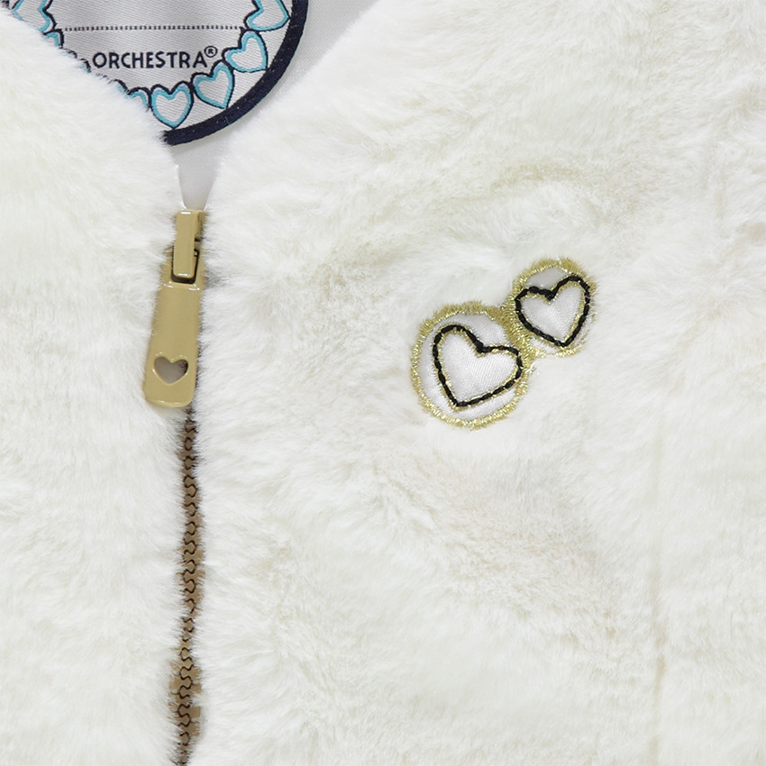 Αμάνικη ζακέτα από sherpa με μπαλώματα καρδούλες 