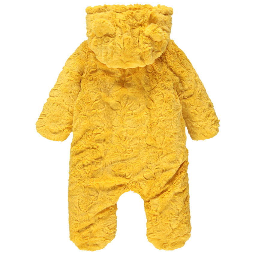 Ολόσωμο κίτρινο μπουφάν από sherpa με εμπριμέ επένδυση 